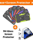 Azul / iPhone 12 Pro / Com protetores de tela de 2 pacotes
