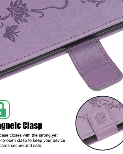 Imprint Butterfly Flower Leather Mobile Phone Case for Samsung S21 Series - Libiyi