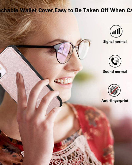 Detachable Flip Folio Zipper Purse Phone Case for iPhone 11 Series - Libiyi