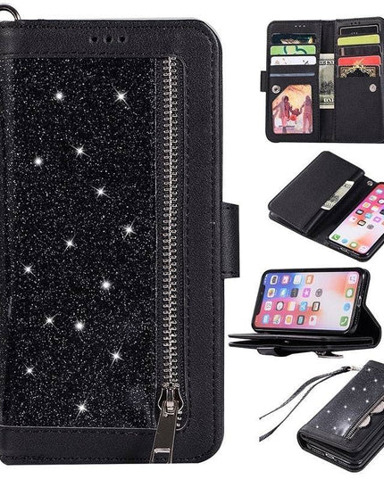 Bling Wallet Case with Wrist Strap for iPhone XR - Libiyi