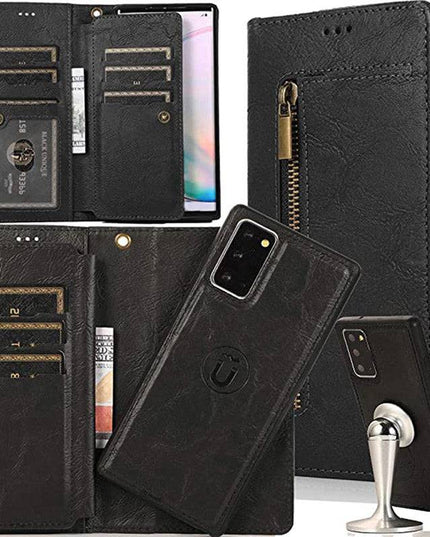 Detachable Flip Folio Zipper Purse Phone Case for Samsung Note 20 Series - Libiyi