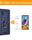 Navy / A21S / With Screen Protector