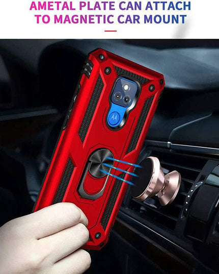 Luxury Armor Ring Bracket Phone case For Moto E7&E7 Plus With Screen Protector - Libiyi