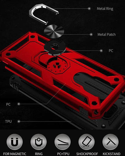 Luxury Armor Ring Bracket Phone case For Moto E7&E7 Plus With Screen Protector - Libiyi