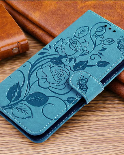 3D Embossed Rose Wallet Case For Samsung A12 - Libiyi