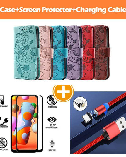 3D Embossed Rose Wallet Case For Samsung A32(5G) - Libiyi
