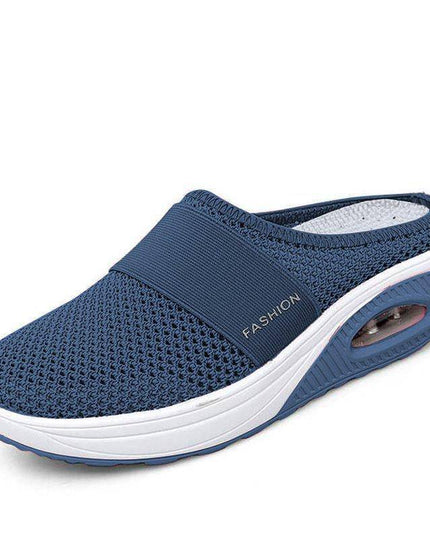 Libiyi Women Daily Fly Knit Fabric Summer Air Cushion Mule Slippers - Libiyi